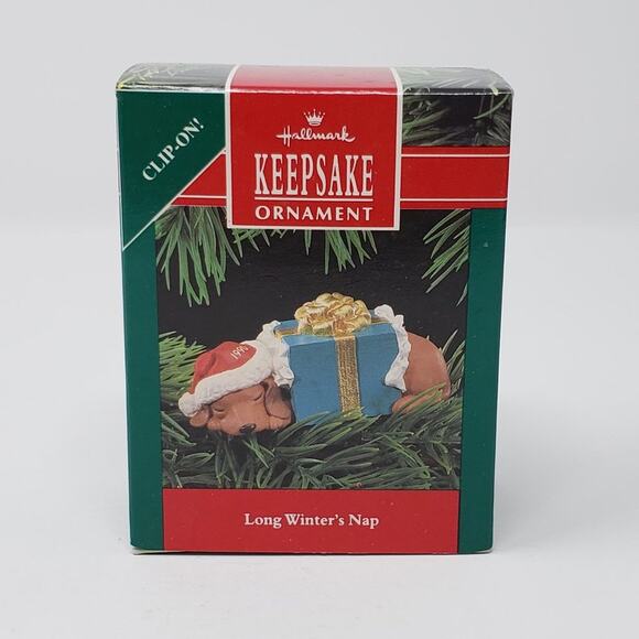 1990 Hallmark Long Winter’s Nap Clip-On Handcrafted Keepsake Holiday Ornament. - Picture 1 of 10
